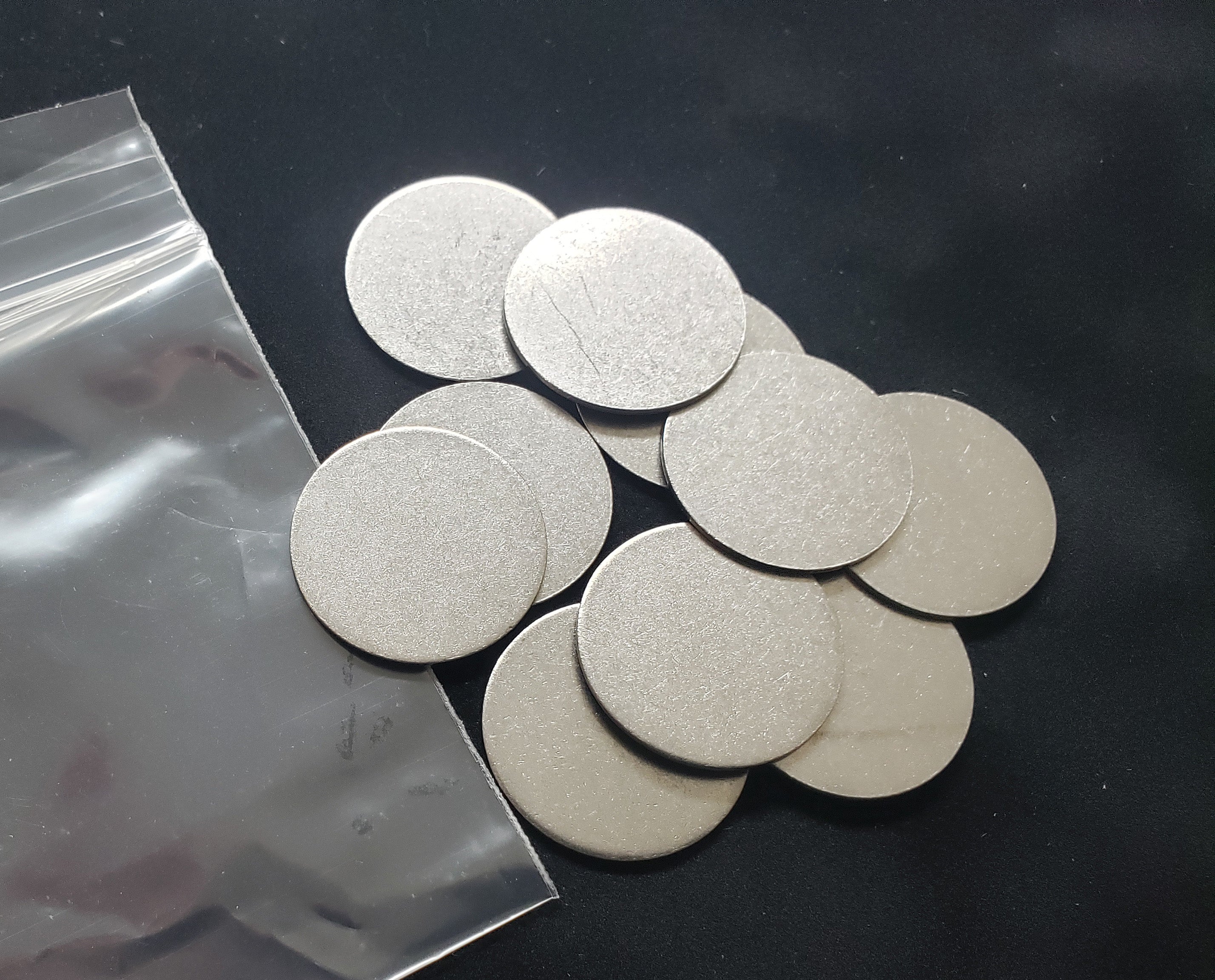 10x25mm Stainless Steel Magnetic Base Disc(1mm Thick) – Magnetic, Weighted, and Ultra-Slim