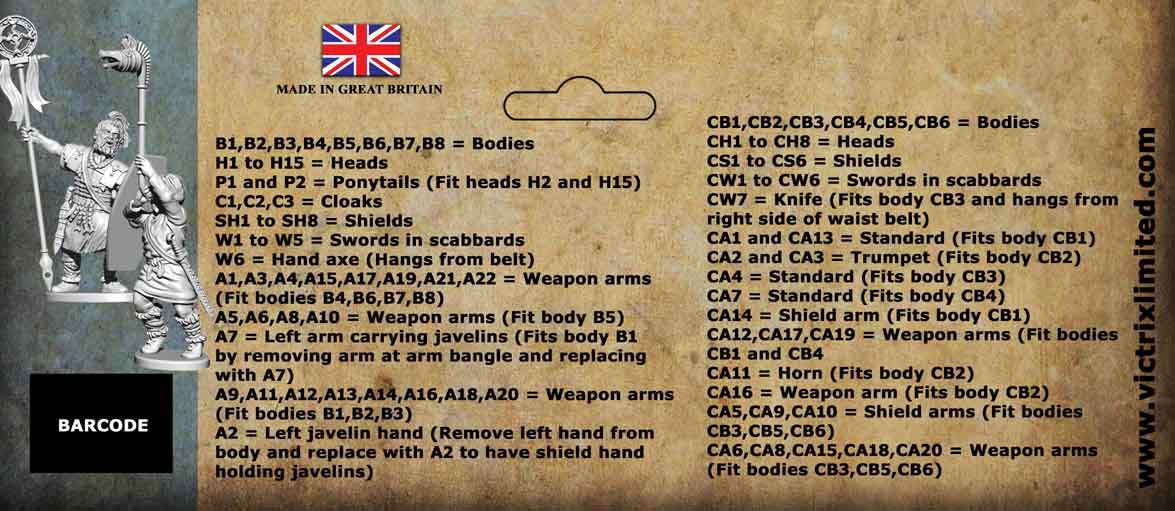 Germanic Warriors Command Sprue VXA039C