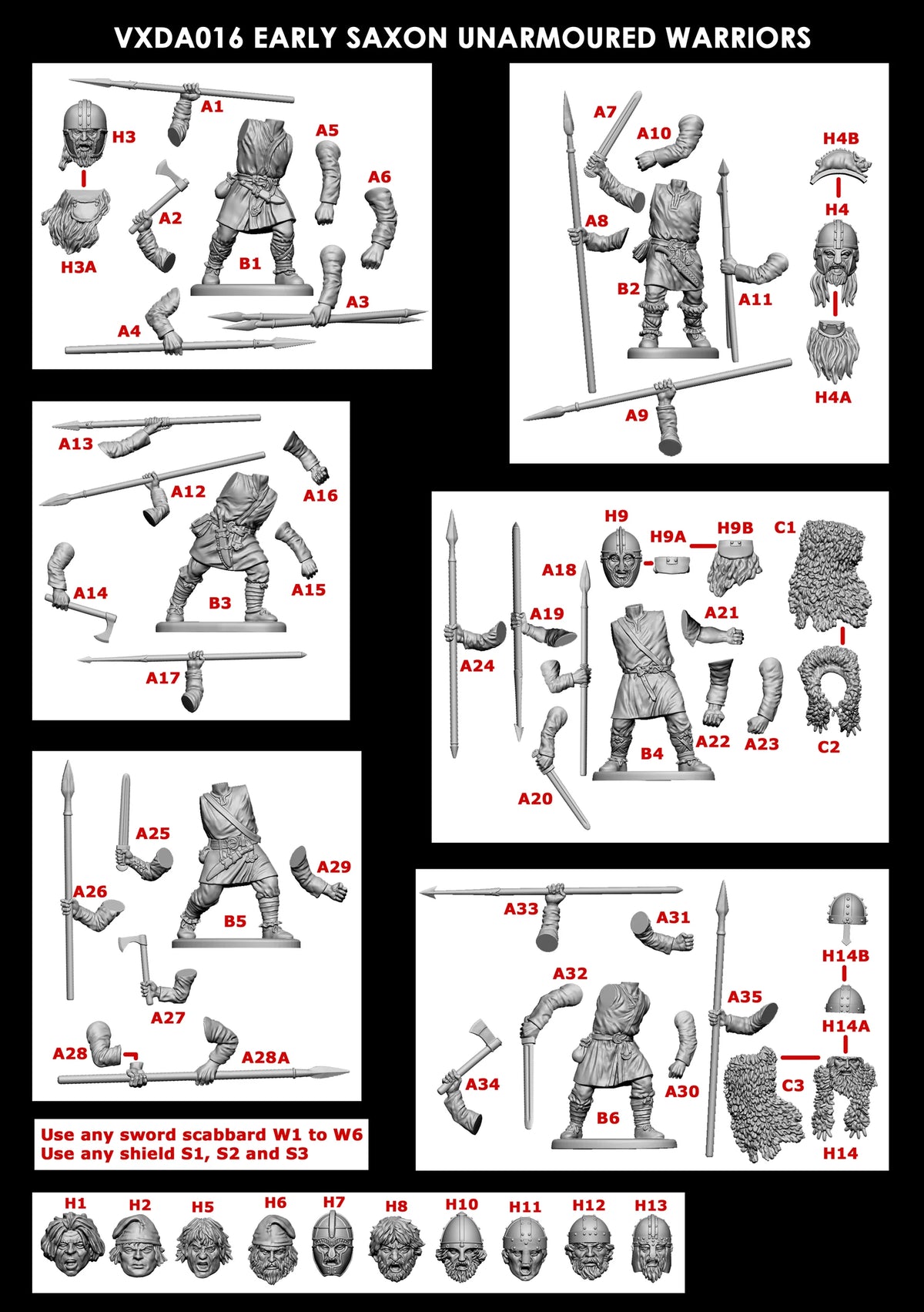 Saxon Rucks Early Saxon Unarmoured Warriors VXDA016 – Spruedude