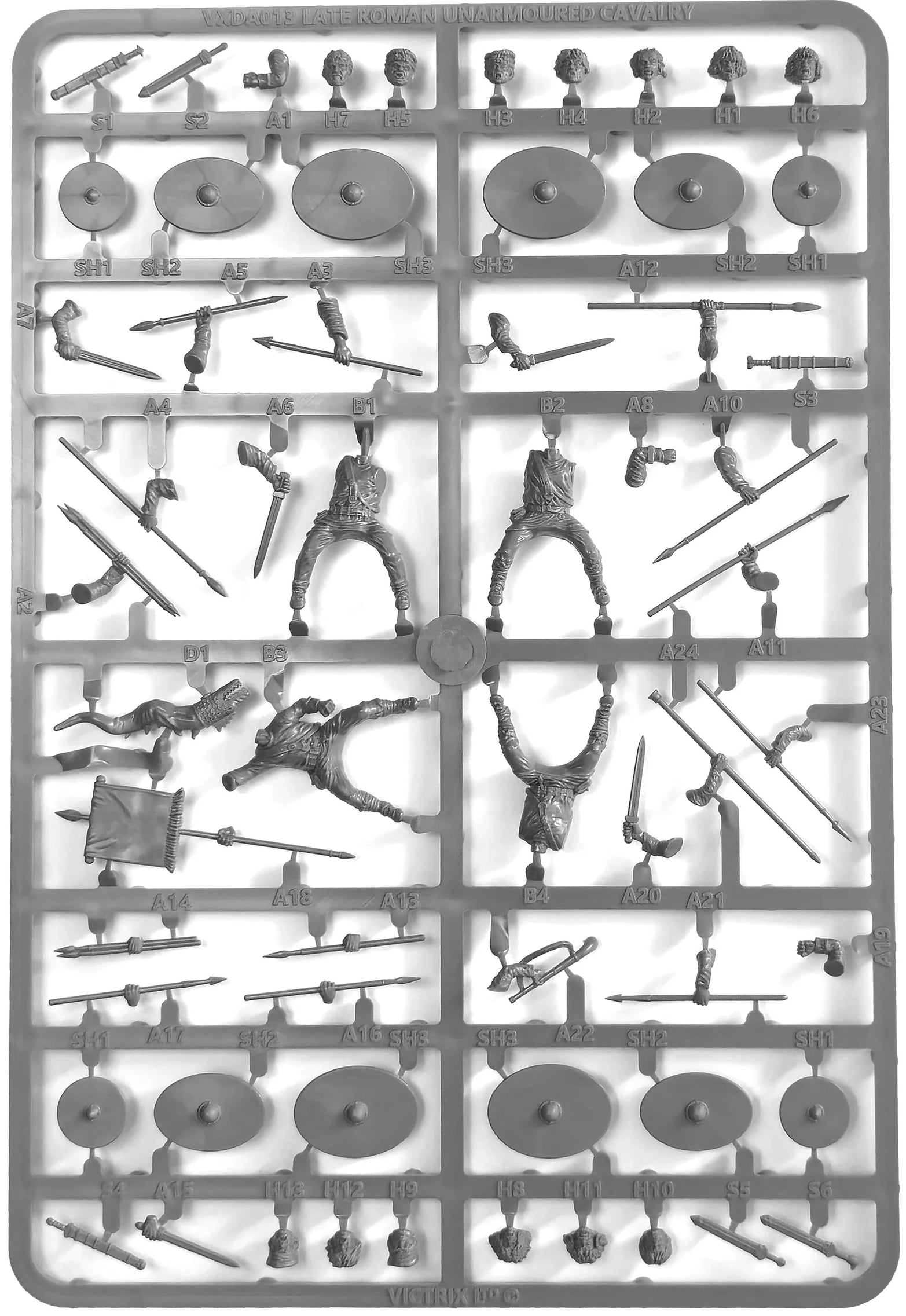 Late Roman Unarmoured Cavalry Sprue Set VXDA013