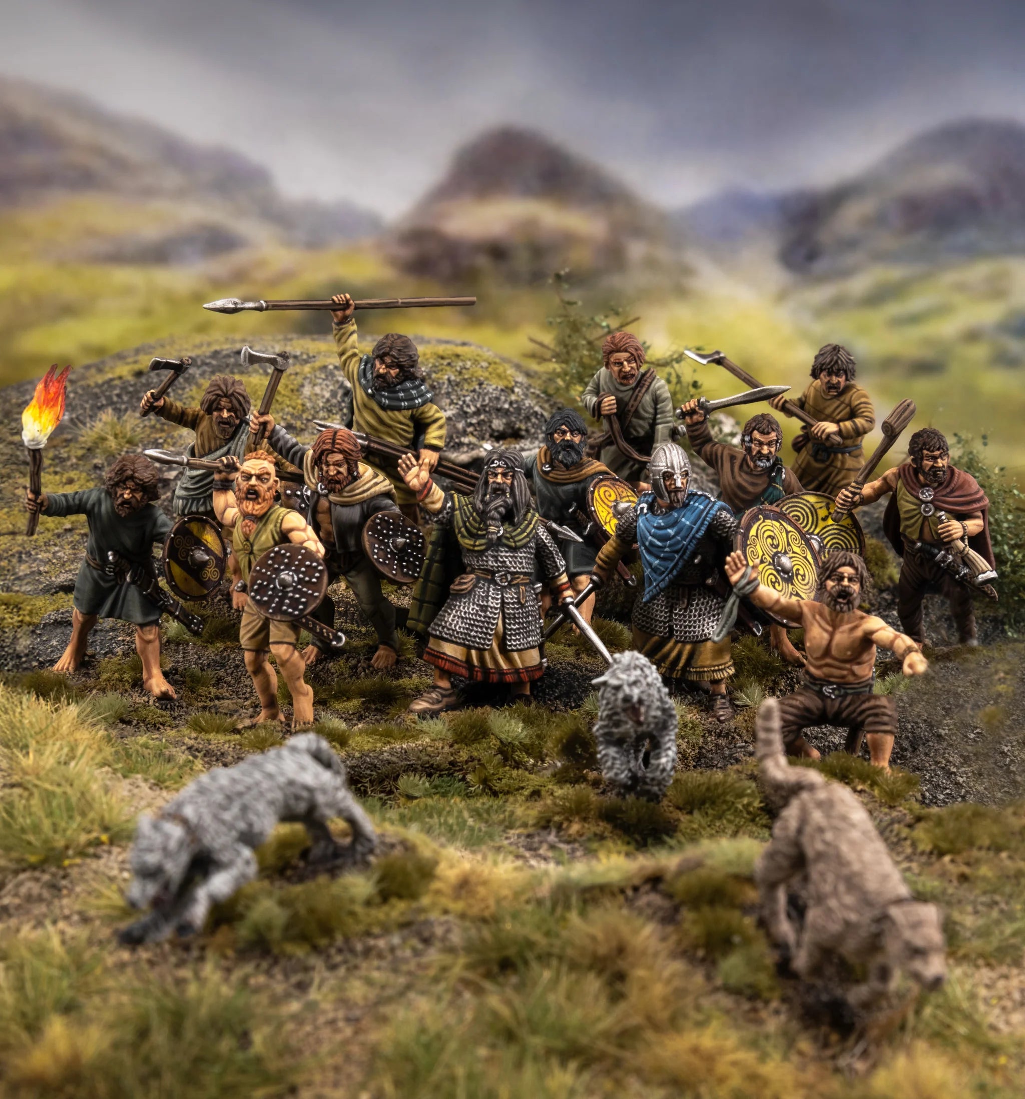 Dark Age Irish Command & Dog Sprue VXDA021C