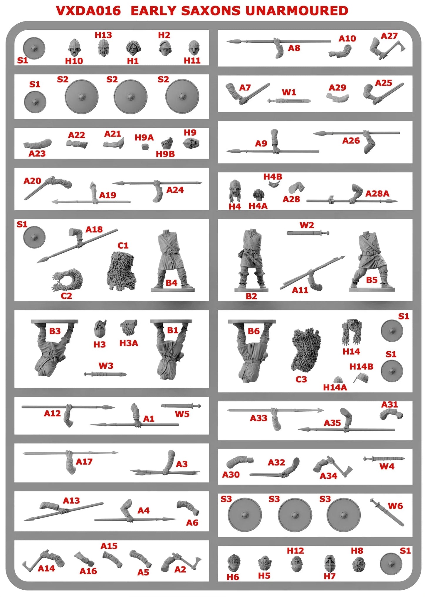 Early Saxon Unarmoured Warriors VXDA016