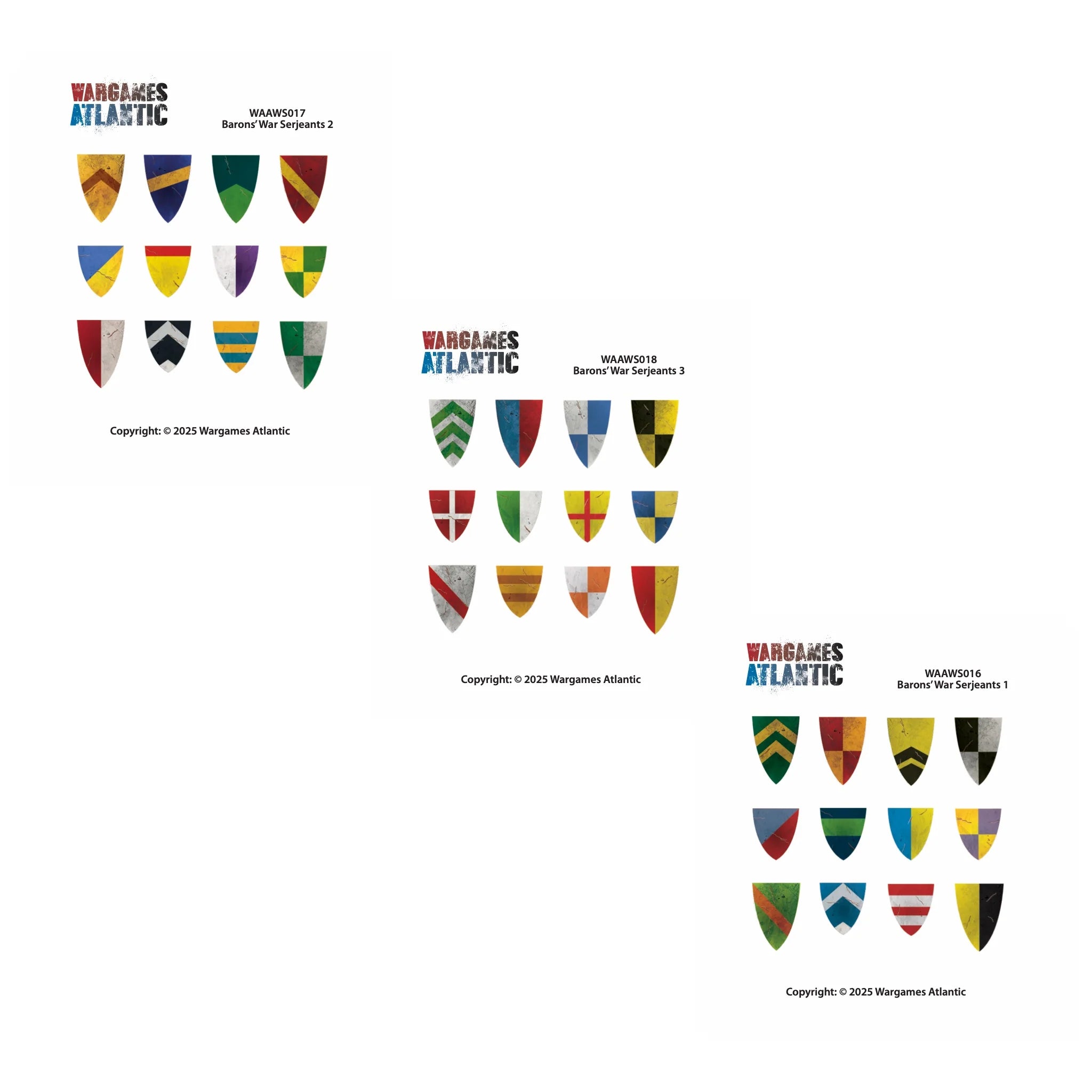 Barons' War Shield Decals (03): Serjeants 01