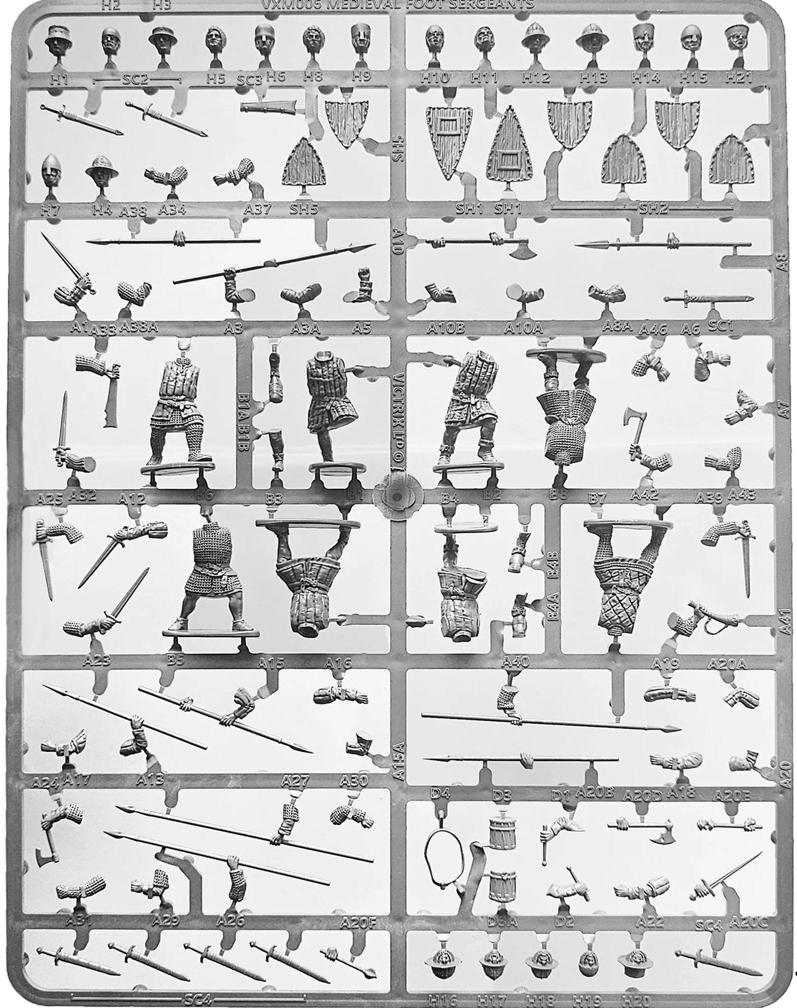 Medieval Foot Sergeants Sprue Set VXM006
