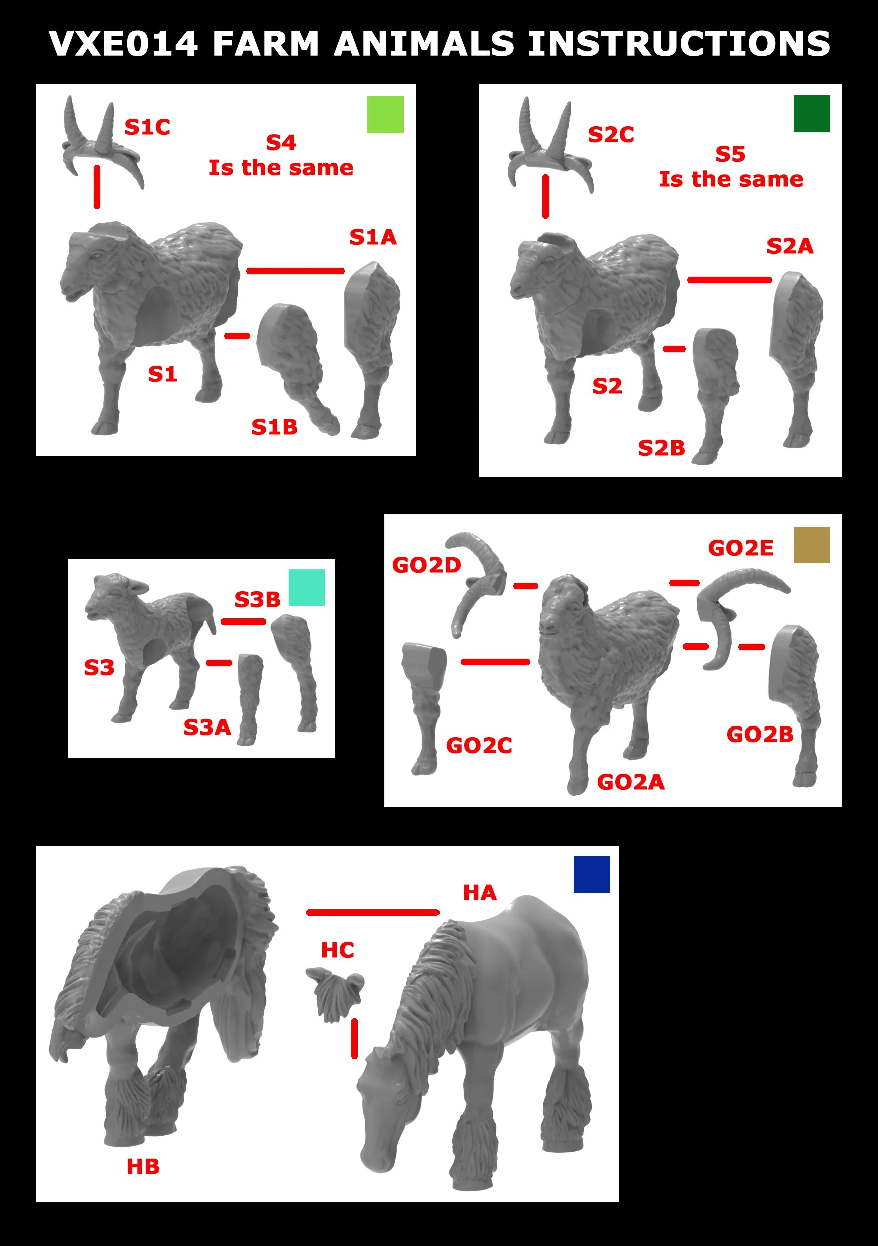 Medieval Farm Animals Sprue VXE014
