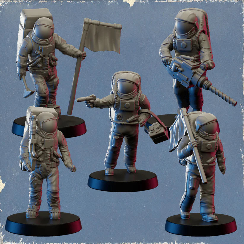 Lunar - Multipart Plastic Astronauts Sprue