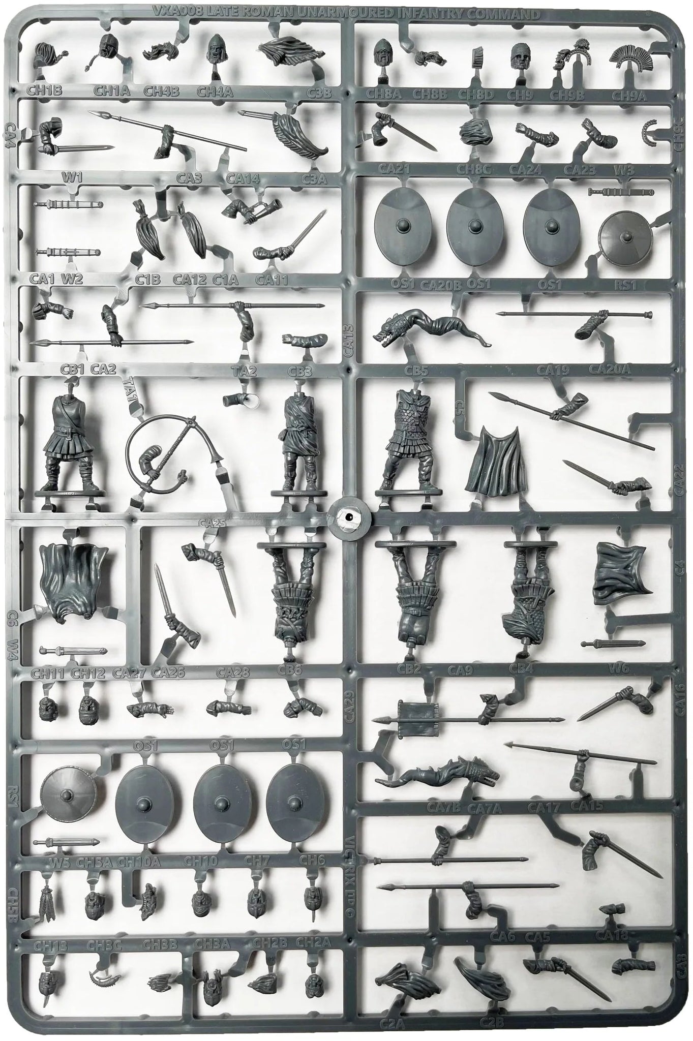 Late Roman Unarmoured Infantry Command Sprue VXDA008C
