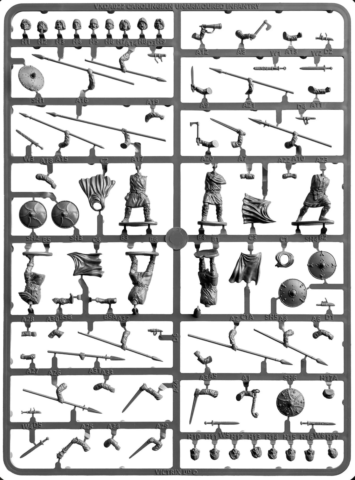 Carolingian Franks Unarmoured Infantry Sprue VXDA022